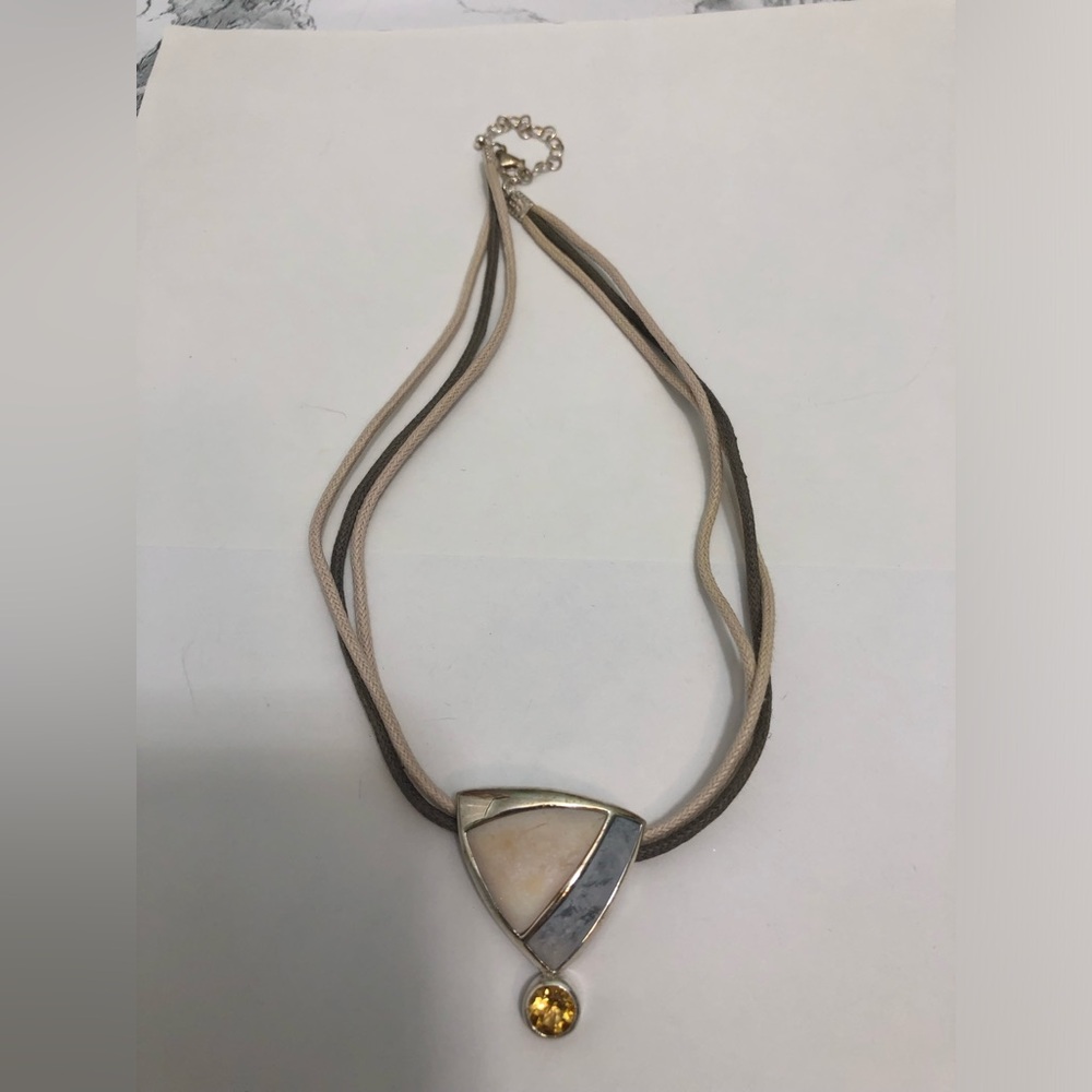 Sterling Silver Pendant Necklace SX 925 Thailand Cord